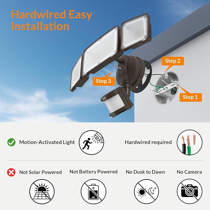 LEPOWER LED Security Light Motion Sensor Light Outdoor, 38W 4200LM Motion Sec...