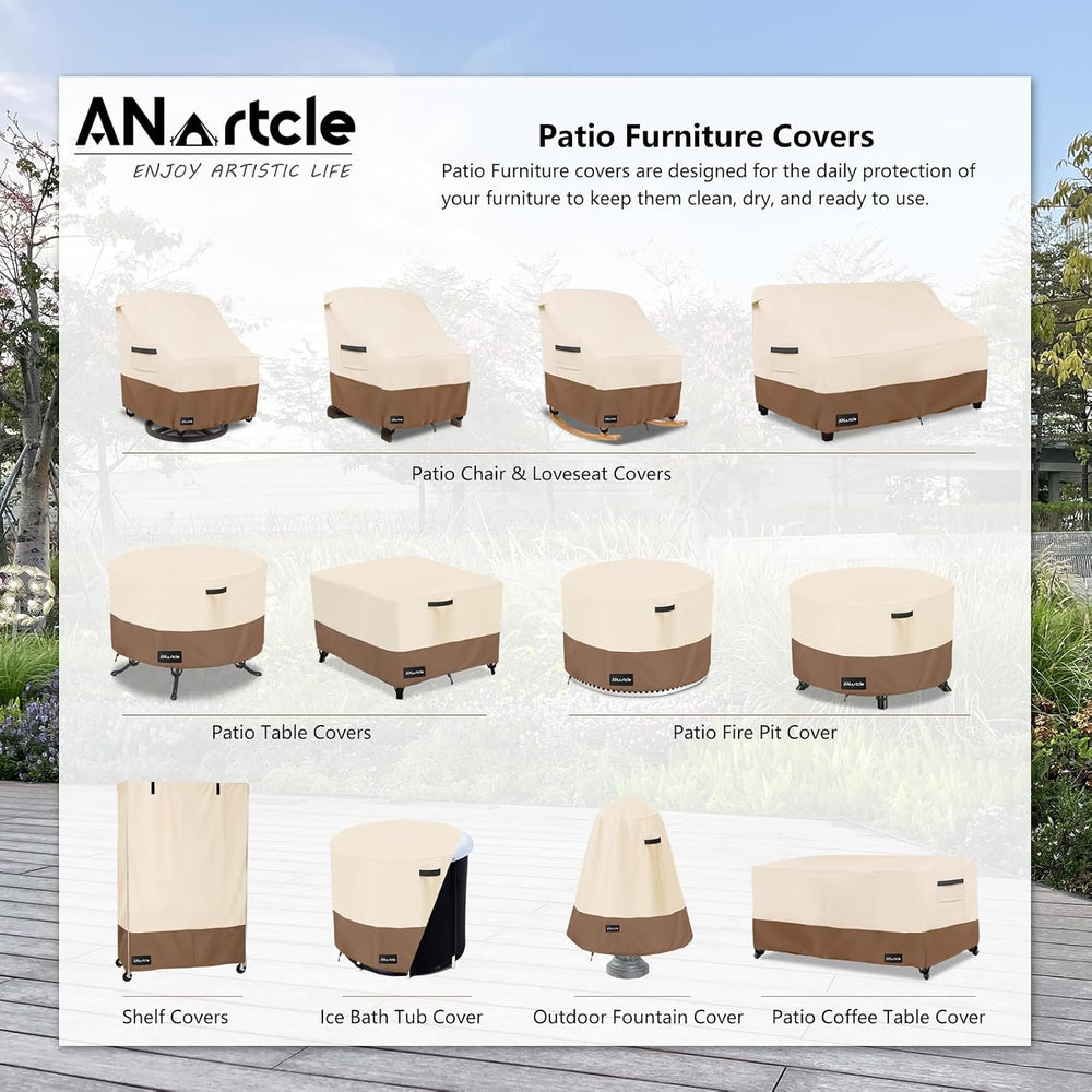 ANartcle 3-Seater Patio Sofa Cover,79W x 37D x 35H Inches Outdoor Couch Cover...