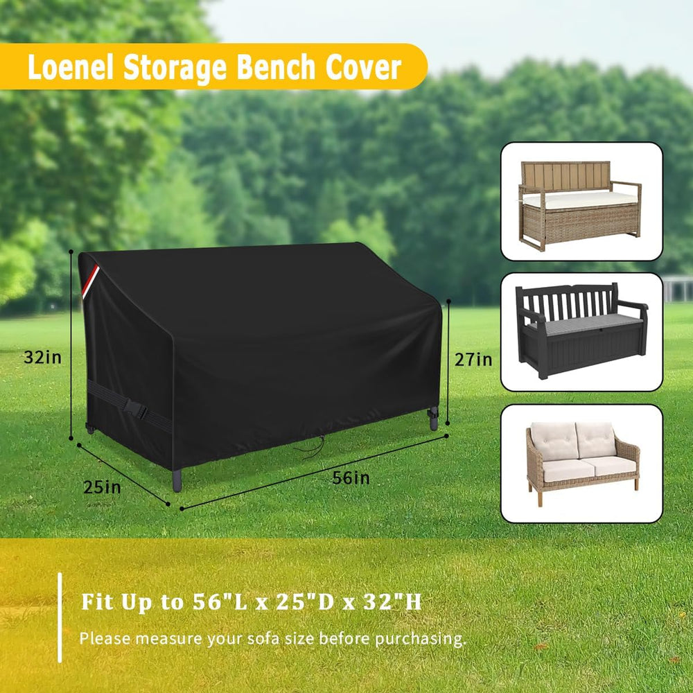 Outdoor Waterproof Loveseat Glider Bench Cover, 56"L x 25"W x 32&qu...