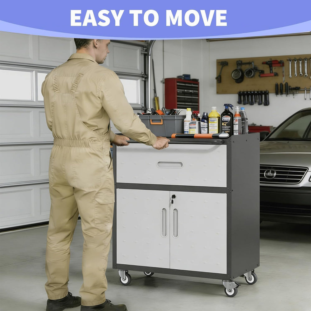 Garage Storage Cabinet System 8pcs Heavy Duty Workshop Set Wall Mount Cabinet...