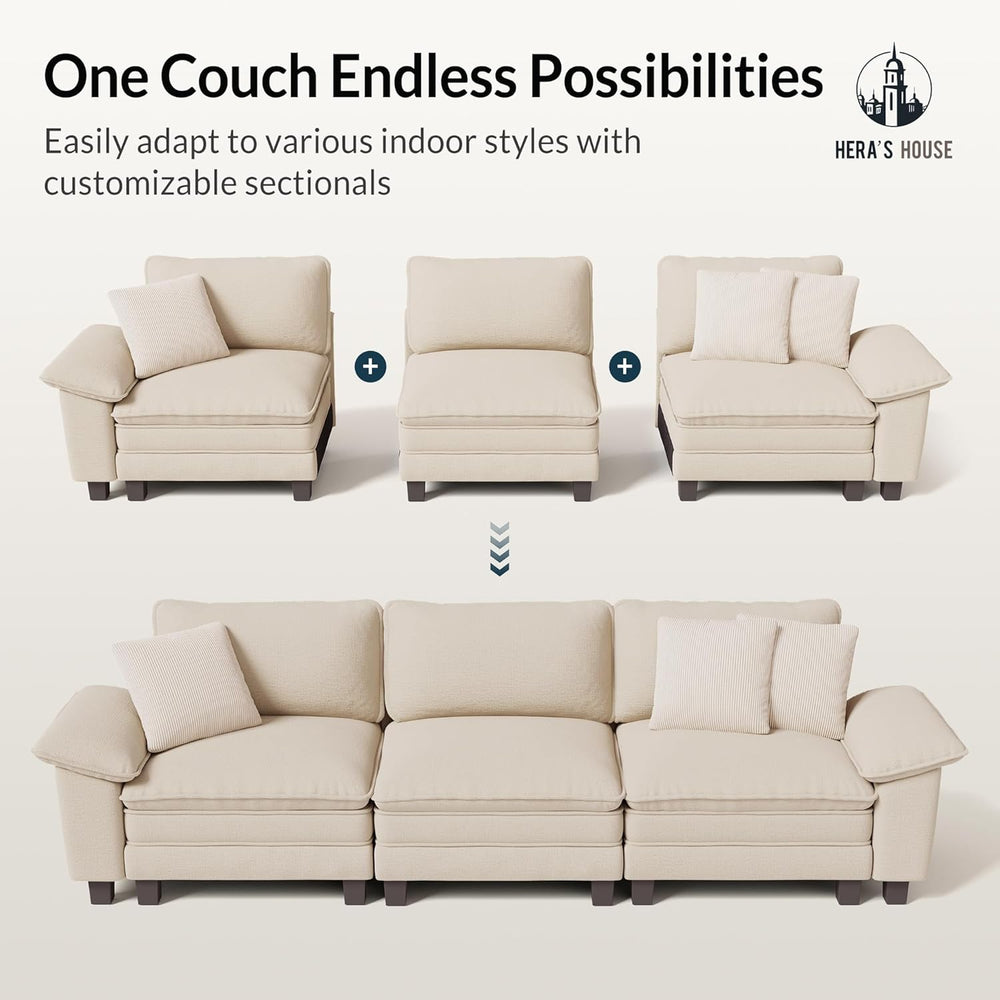 HERA'S HOUSE 158" Oversized Modular Sectional U Shaped Sofa,Chenille...