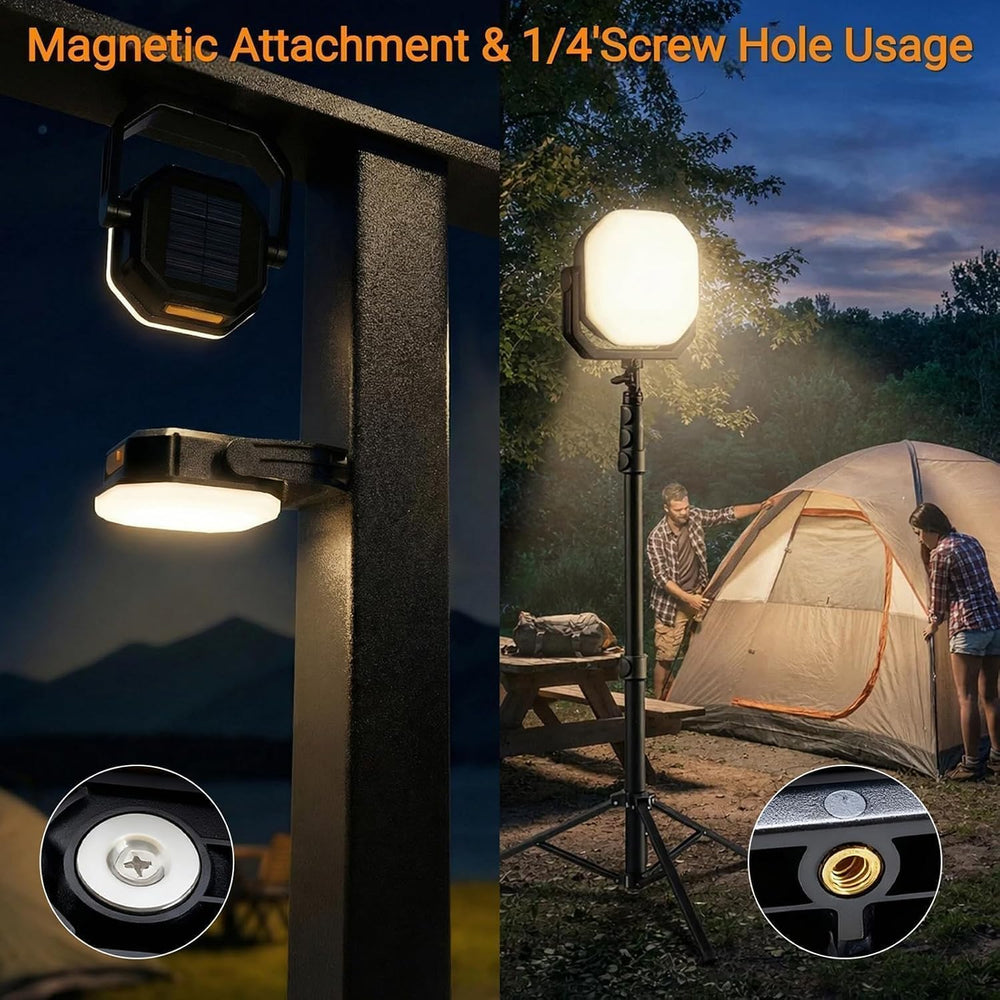 SyouHome Rechargeable Camping Light, 4000LM 6600mAh Solar Lantern, 2 Pack