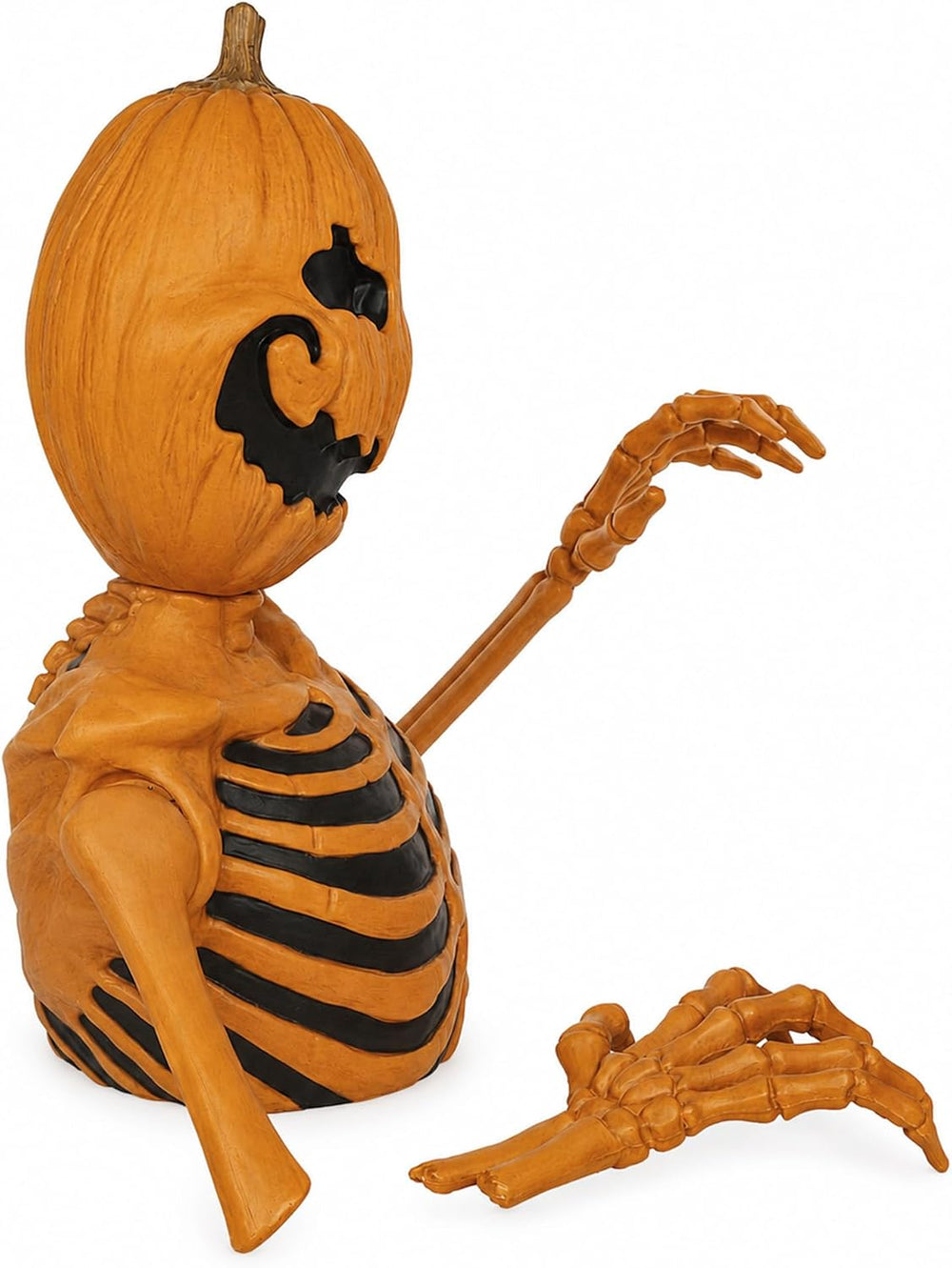 BOO BOX 4 Ft.Halloween Pumpkin Groundbreaker Skeleton, Giant Outdoor Decorati...