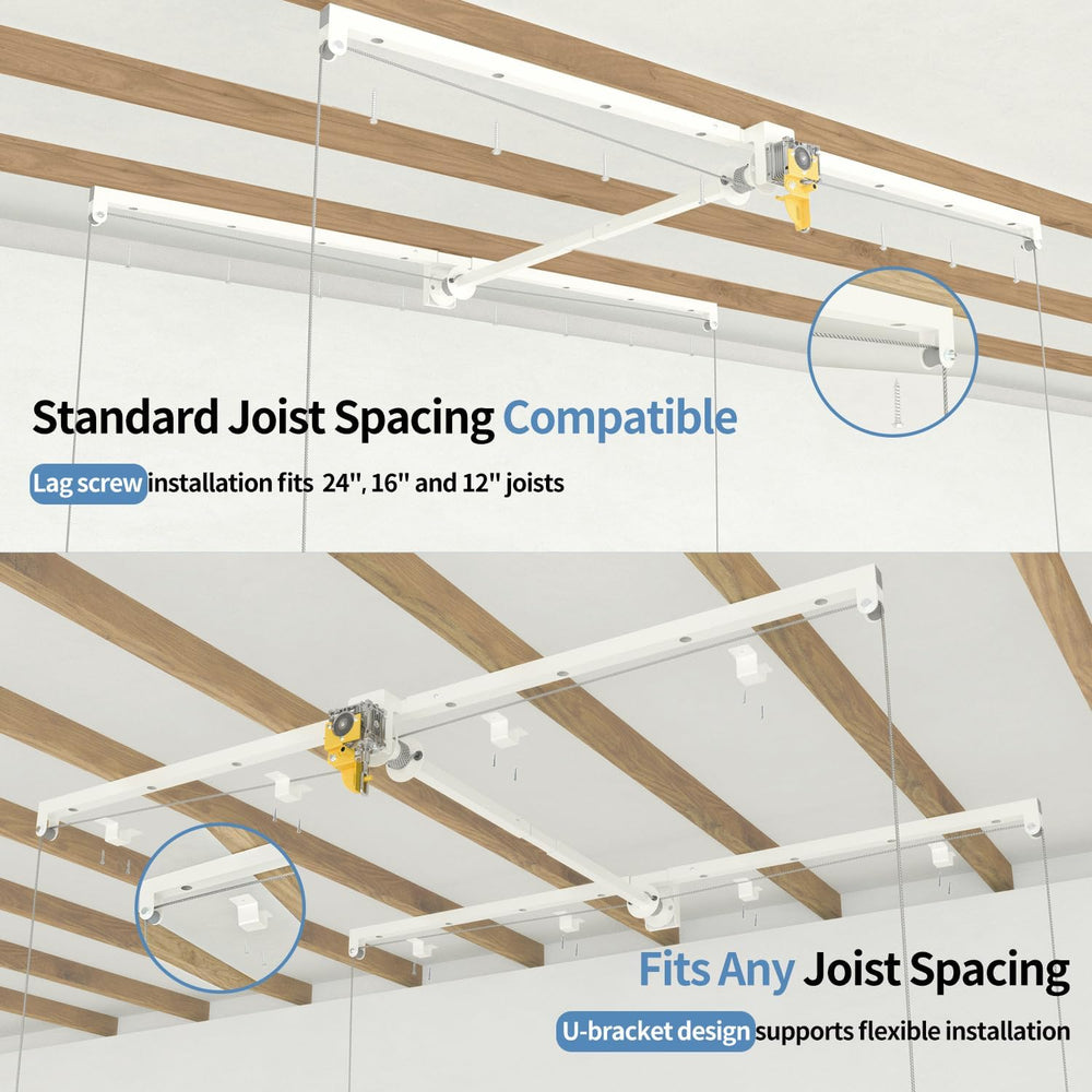 Overhead Garage Storage Rack – 4x8 FT Garage Ceiling Storage Racks with Safet...