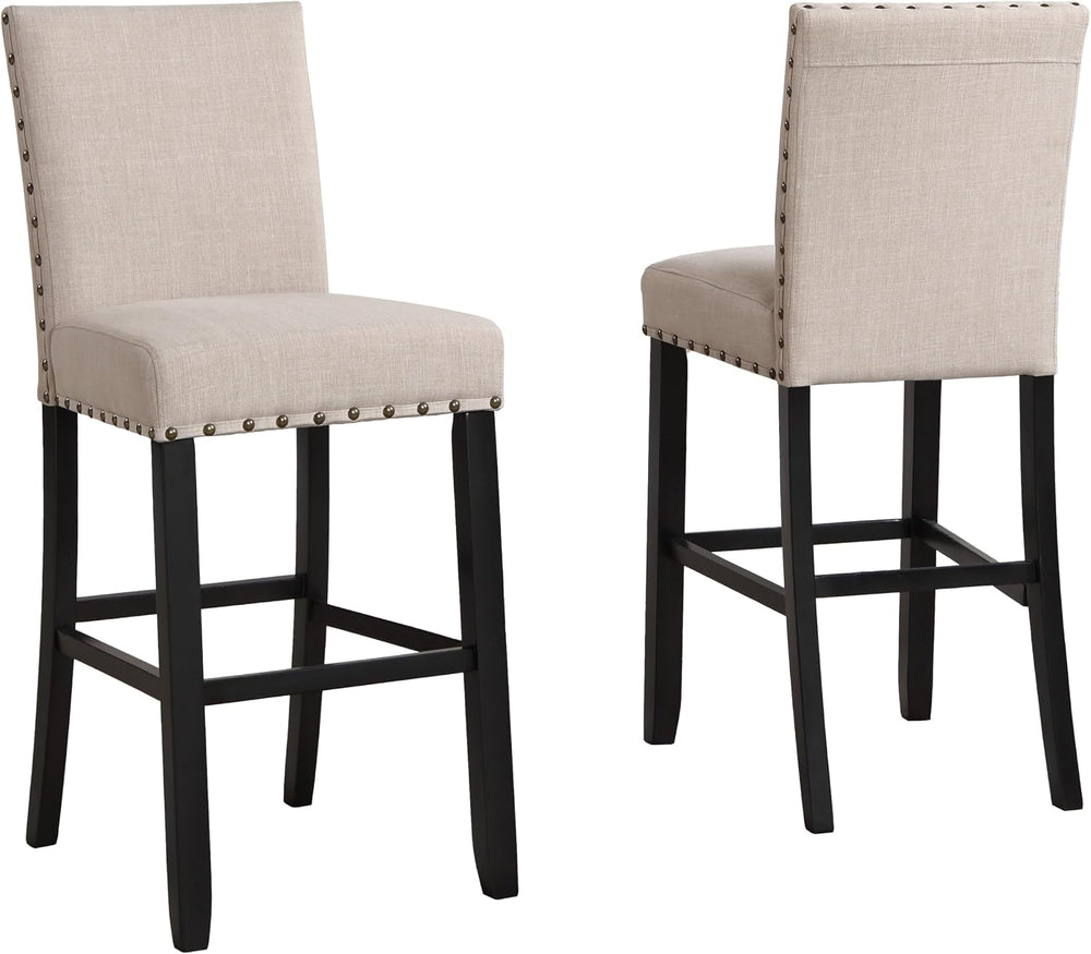 Roundhill Furniture Biony 3 Piece Set - 36" Round Espresso Bar Table wit...