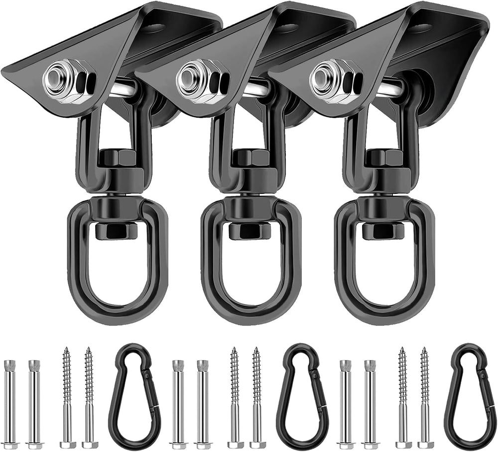 Heavy Duty Hammock Hanging Kit, 360° Rotating 1200 lb Swing Hangers for Hammo...