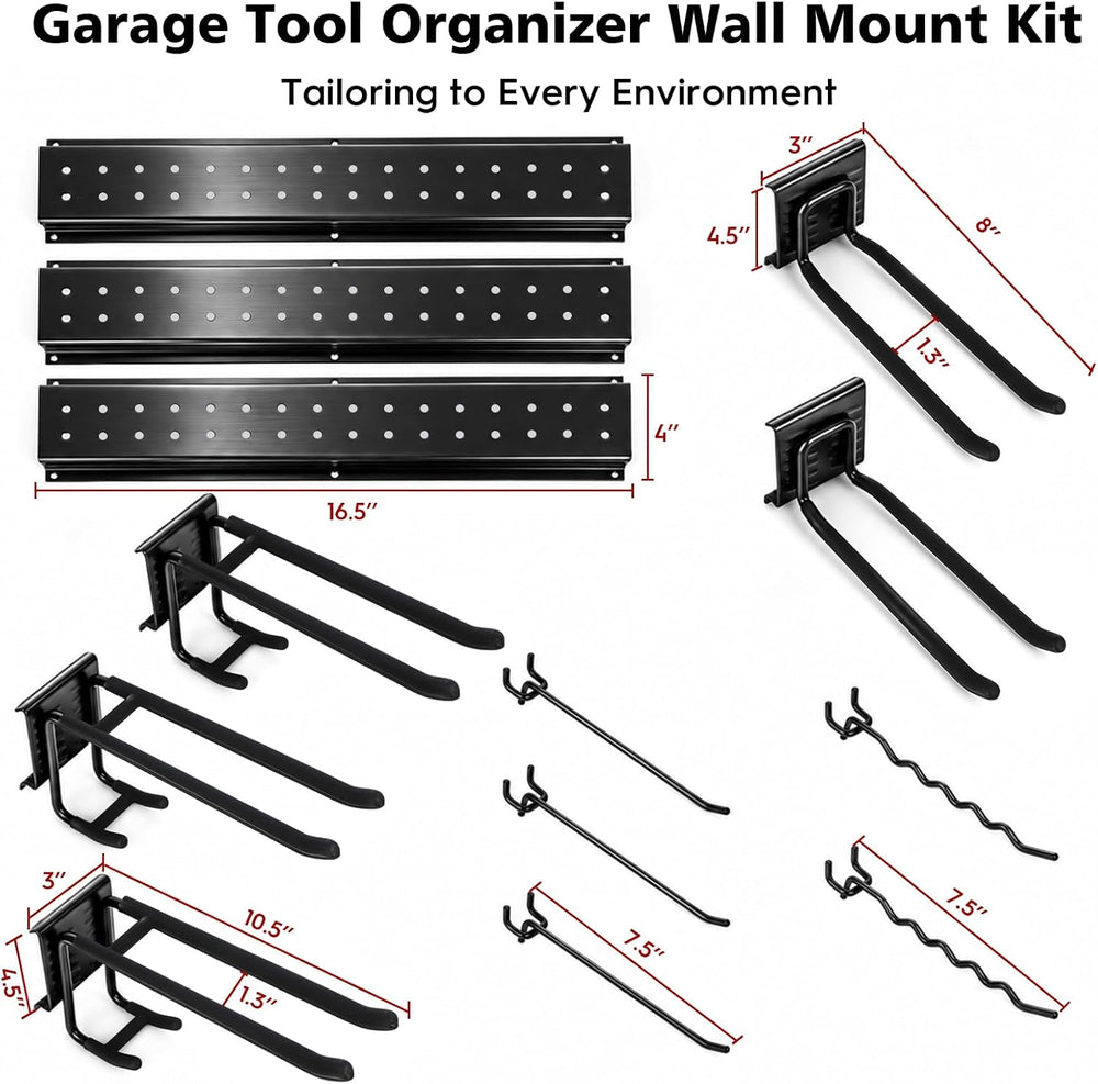 PTUNA 49.5"Garage Tool Organizer Wall Mount - 400 lbs Garden Tool Holder