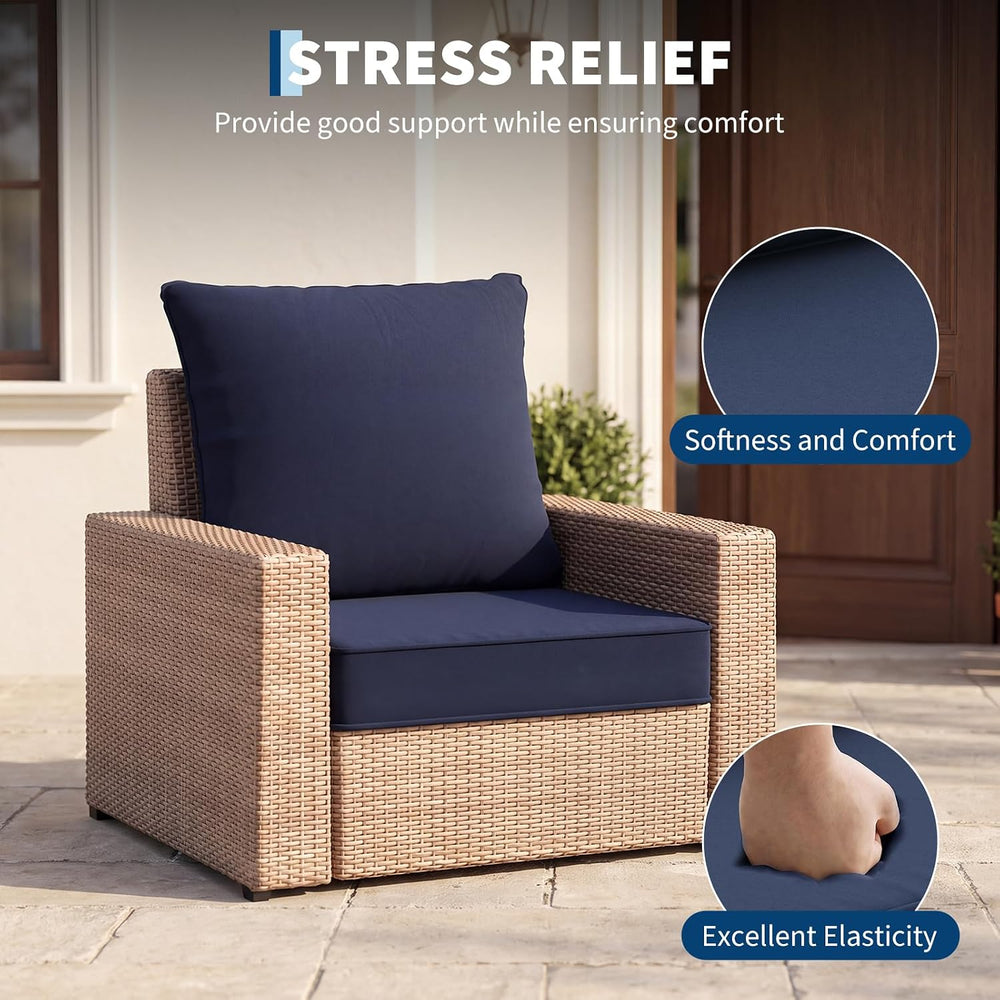 Garvee Outdoor Chair Cushion Set 24x22 Inch High Elasticity Water-Resistant