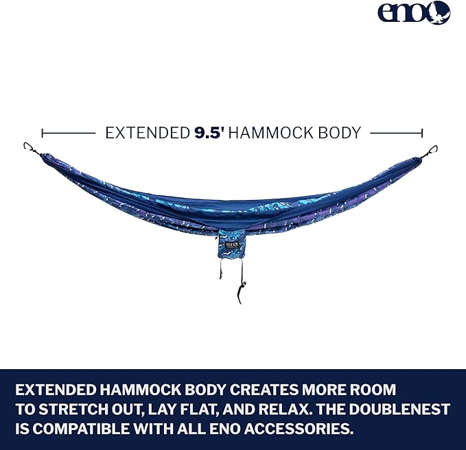 ENO, Eagles Nest Outfitters DoubleNest Lightweight Camping Hammock, 1 to 2 Pe...