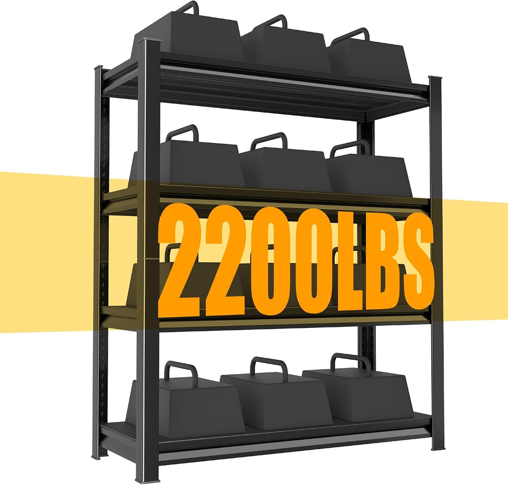48" W Garage Shelving Heavy Duty, 2200LBS Loads Adjustable Garage Storag...