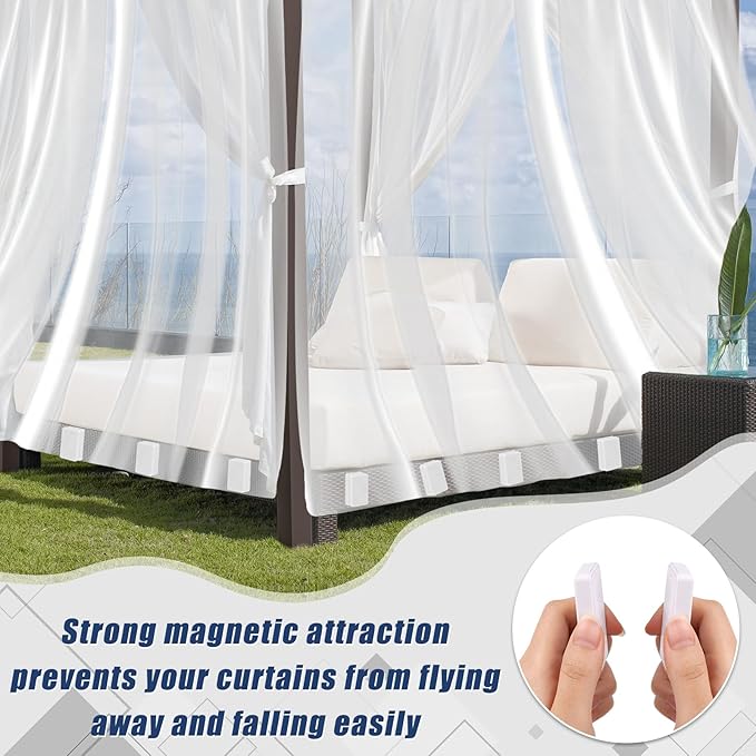 36pcs Outdoor Curtain Weights, Plastic Wrapped Magnetic Drapery Weights, Wate...