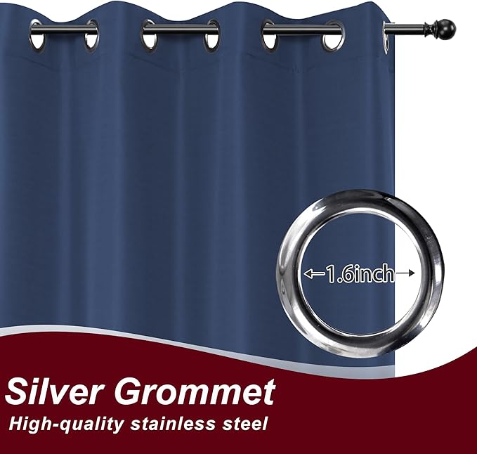 HolidayIdeas Grommet Outdoor Curtains for Patio Waterproof 8 Pcs All Weather ...