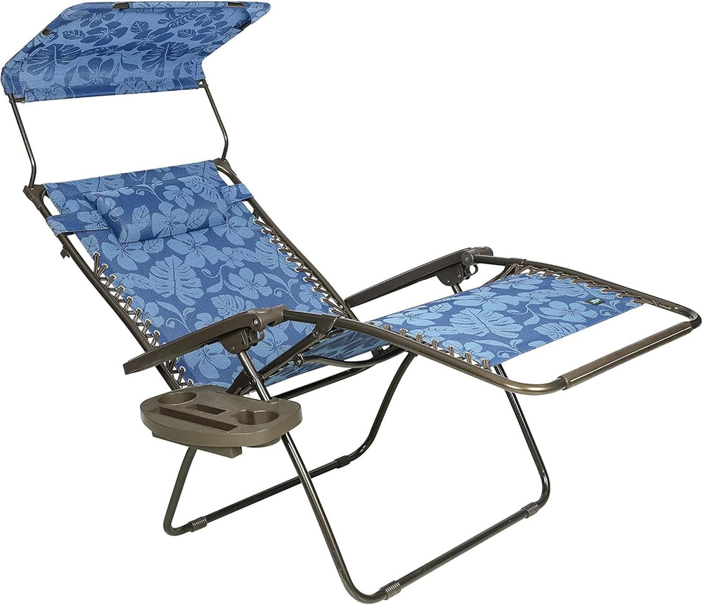Bliss Hammocks XL Zero Gravity Lounge Chair, Blue Flower, 30" Wide