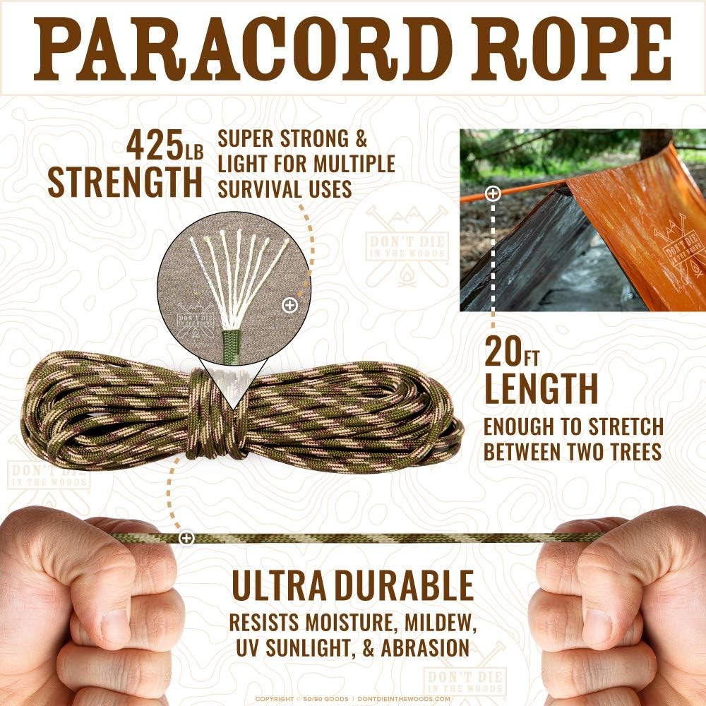 Emergency Tent with Paracord – Ultralight Thermal Mylar Survival Shelter