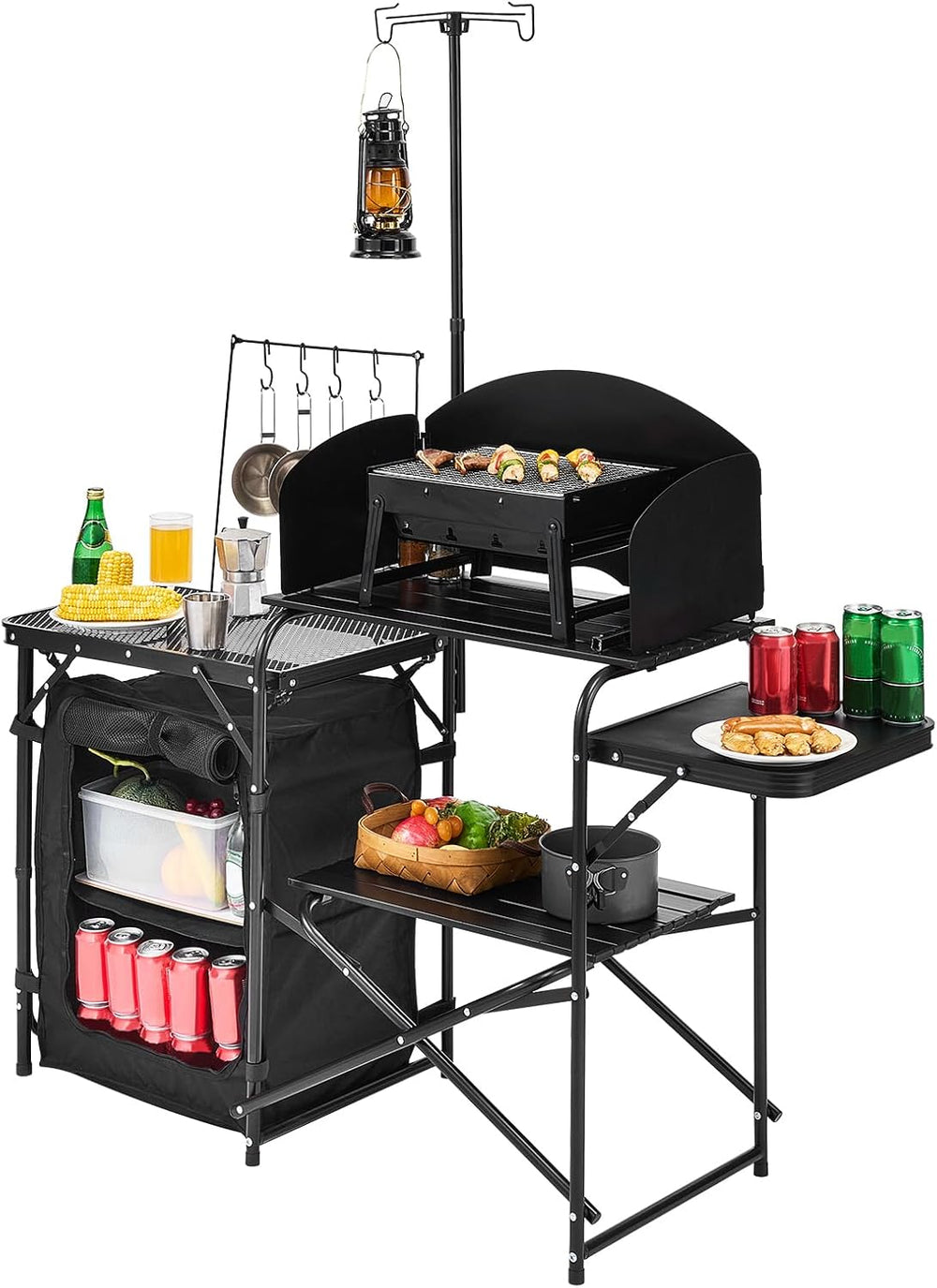 VEVOR Camping Kitchen Table, Outdoor Camp Cooking Table, Aluminum Portable Co...
