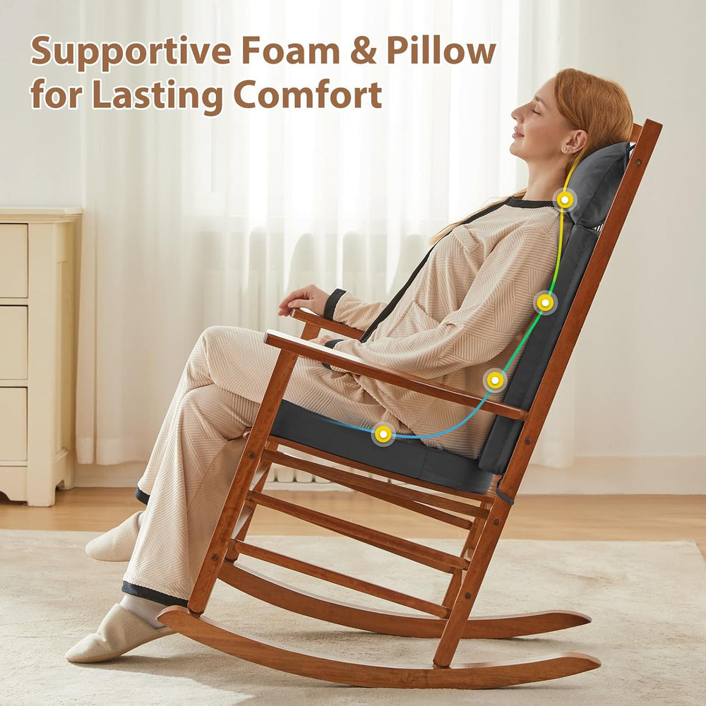 Waterproof Outdoor & Indoor Rocking Chair Cushions, Dark Grey