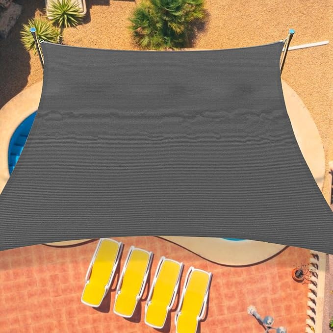 16'x20' Sun Shade Sail Curved Commercial Outdoor Shade Cover Dark Gre...
