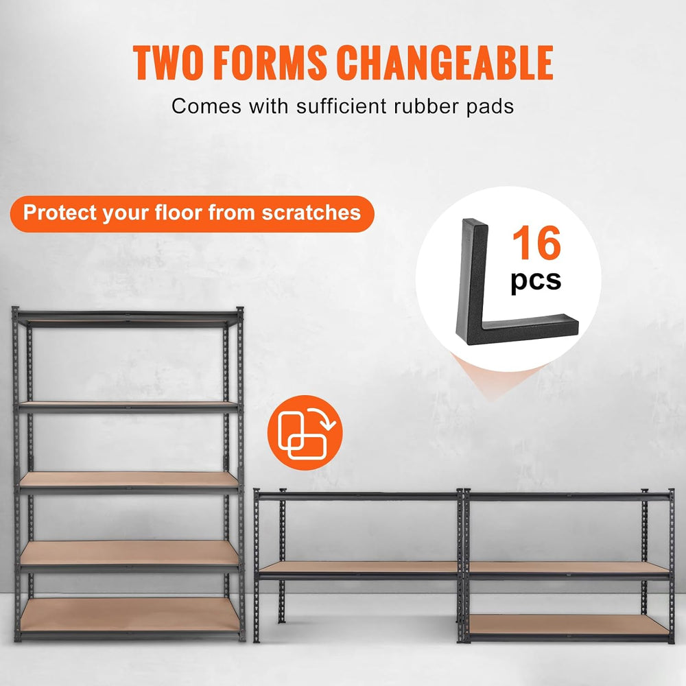 VEVOR Storage Shelves 5-Tier Adjustable 2000 lbs 48"x24"x72" S...