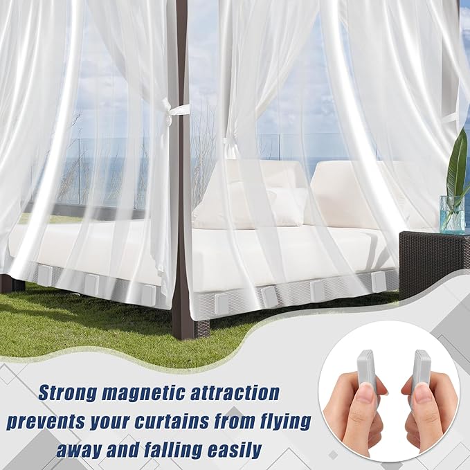36pcs Outdoor Curtain Weights, Plastic Wrapped Magnetic Drapery Weights, Wate...