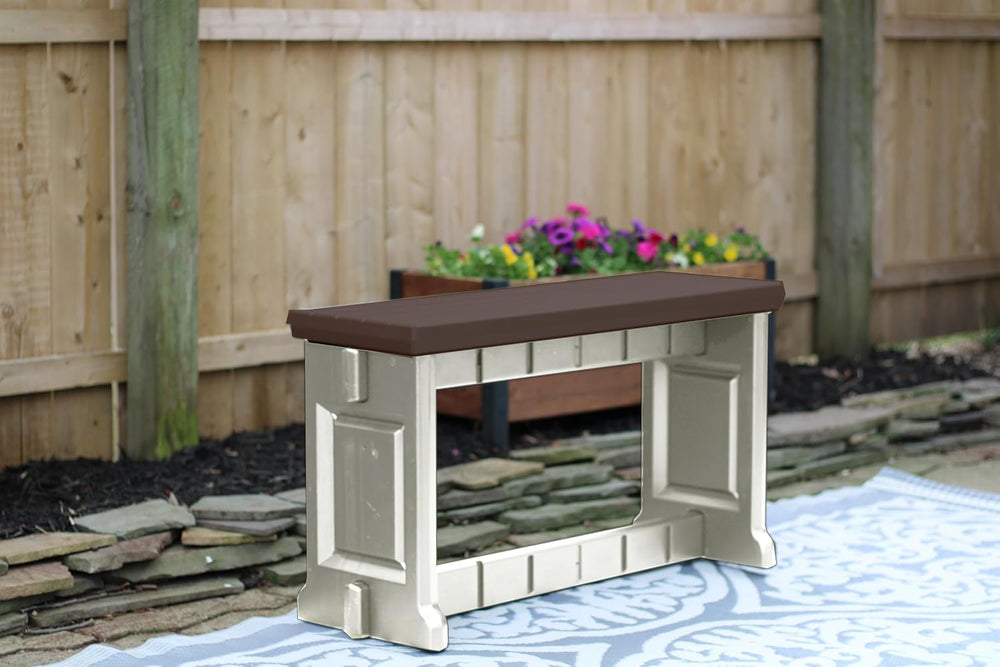 36"x20" Bench (Espresso/Warm Grey) Light Mobile Durable Patio Bench...