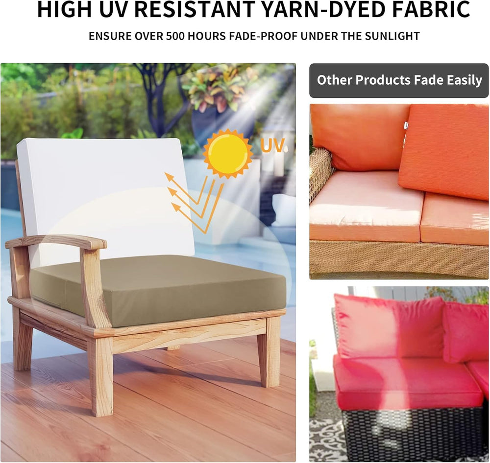 Easy-Going Waterproof Patio Cushion Covers 20x18x4 inch 4 Pack Replacement No...
