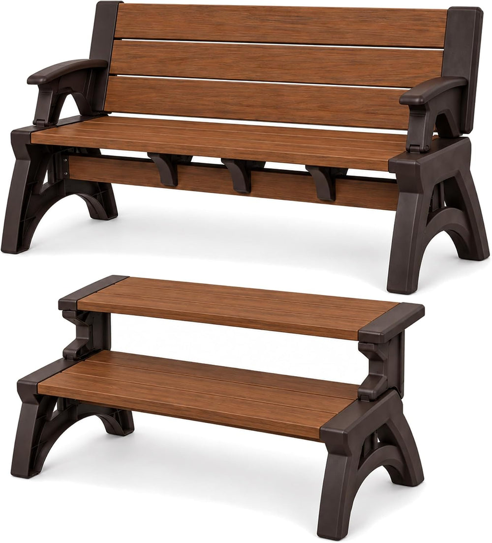 Convert-a-Bench 2-in-1 Outdoor Bench & Folding Picnic Table, Convertible