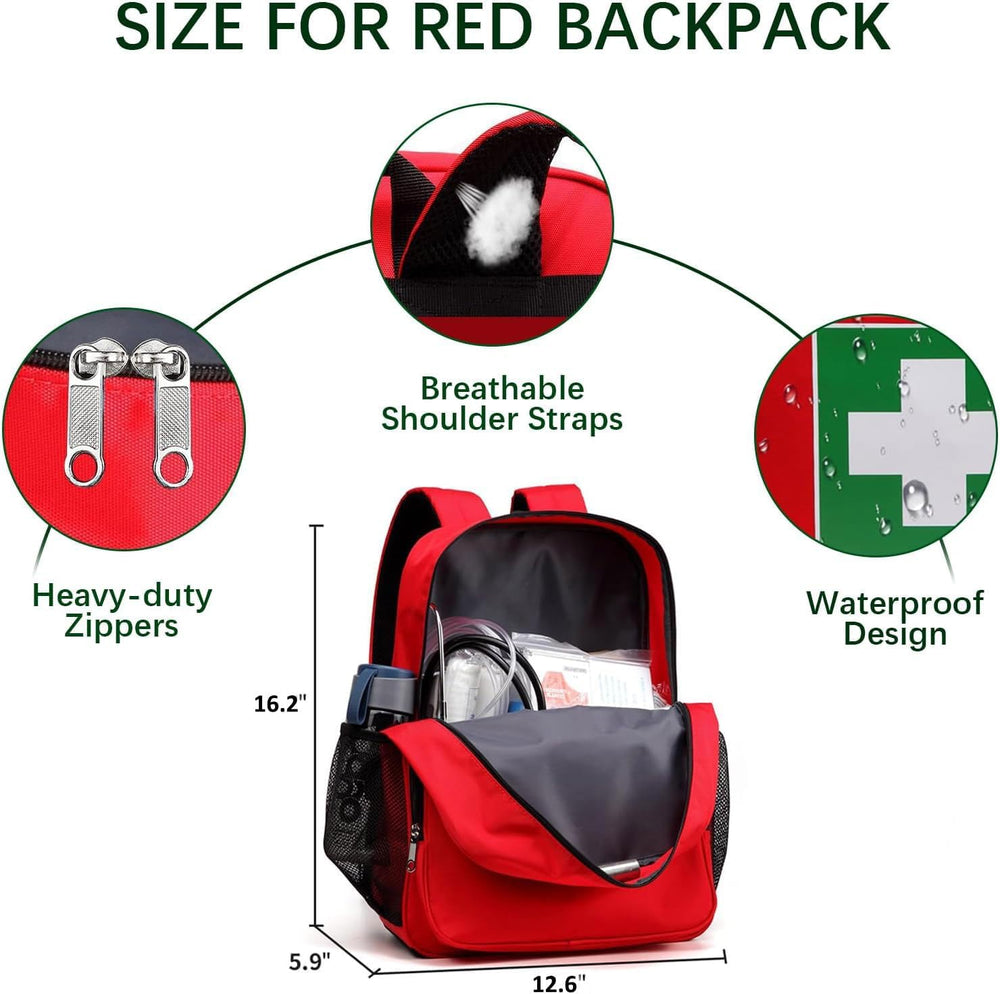 Gatycallaty Empty Durable First Aid Backpack for Workplace & Outdoors 1PC