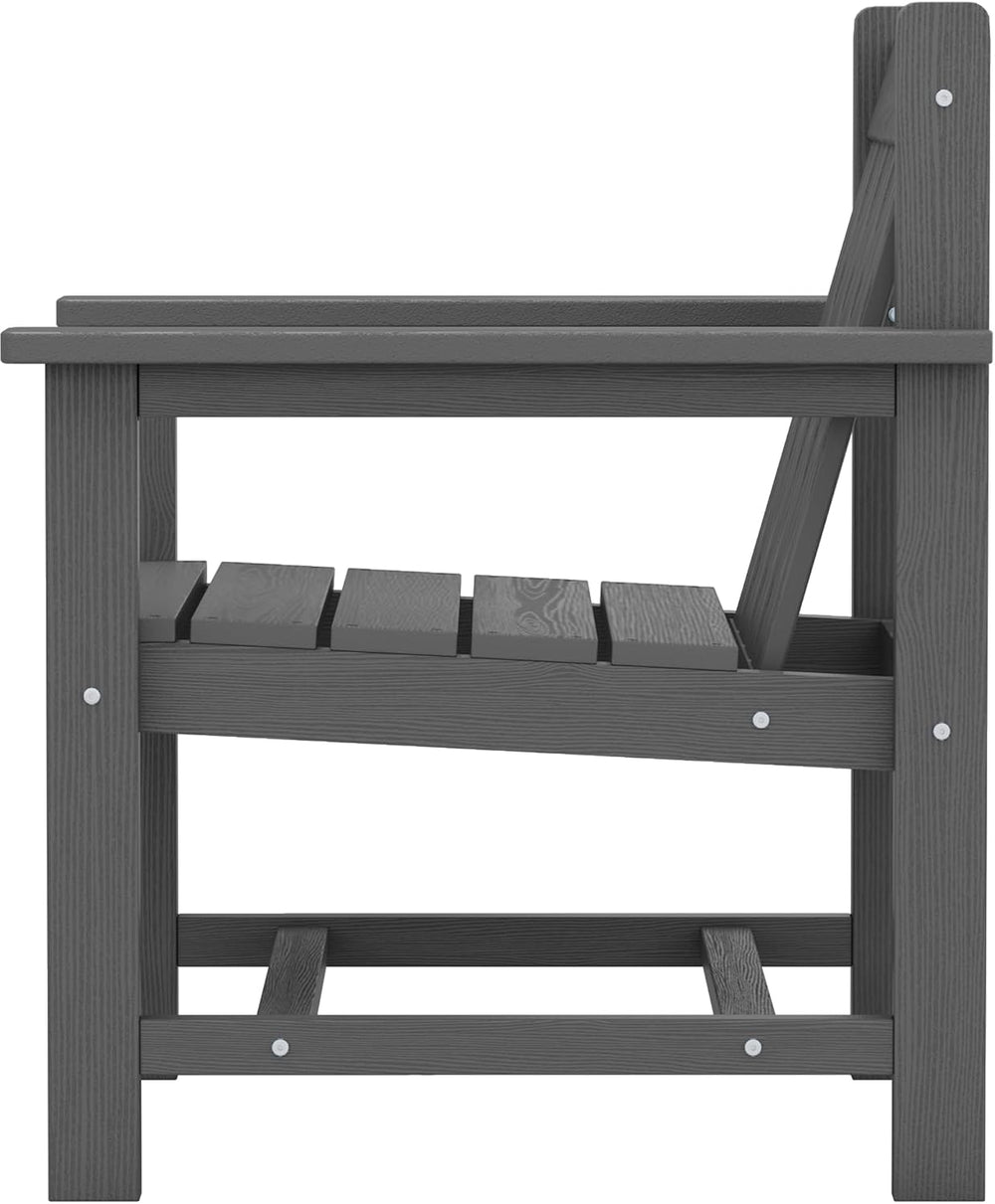 SERWALL 3 Pieces Patio Bistro Set-Outdoor Chairs with Side Table,Gray