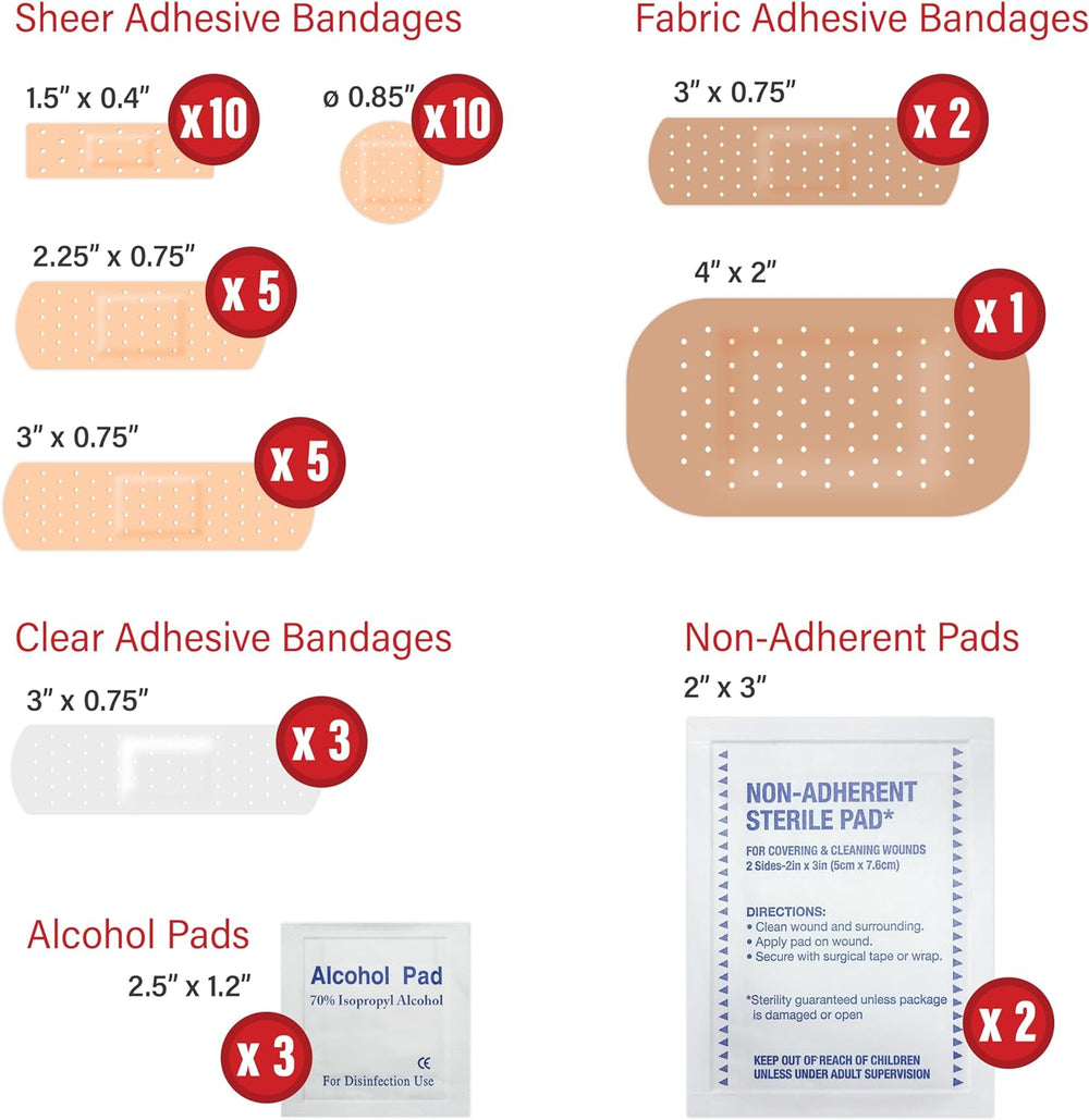 DecorRack 500 Piece First Aid Kit, 12 Individual Boxes of 42 Items Each, Firs...