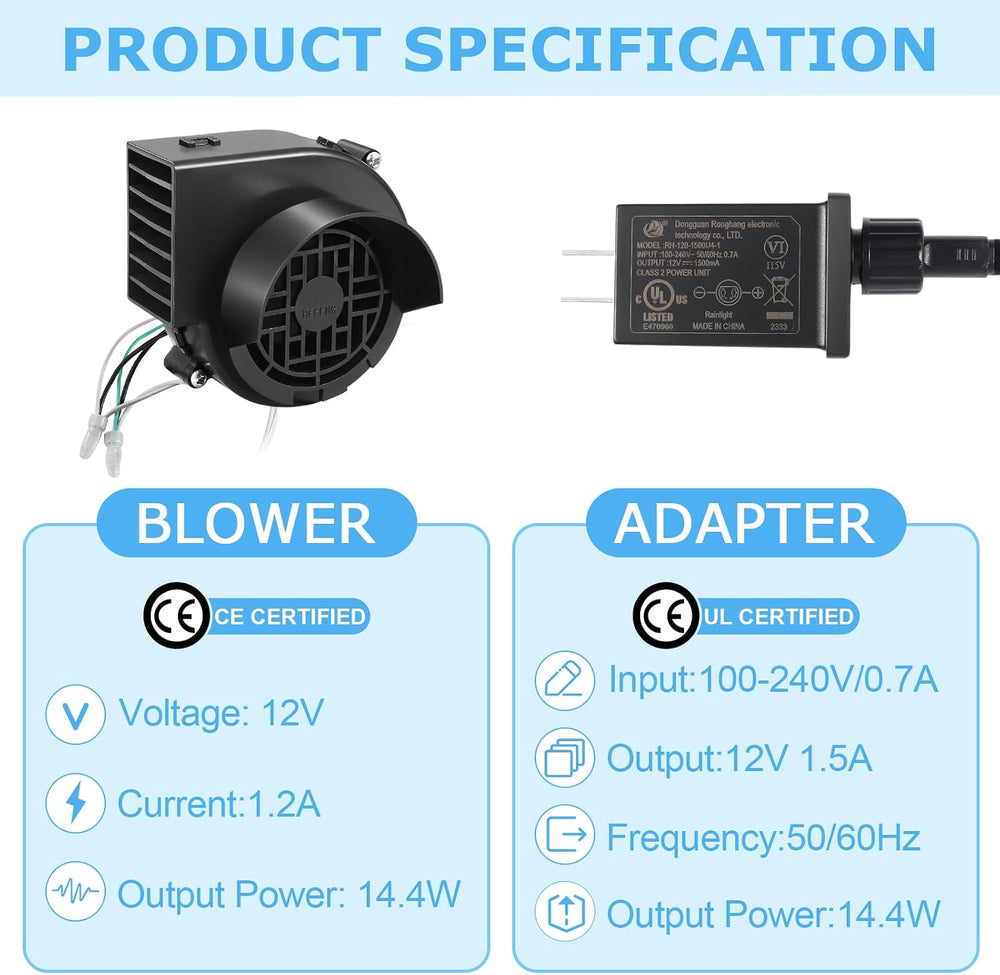 4Pcs 12V 1.2A Inflatable Fan Replacement for Christmas Halloween Inflatable