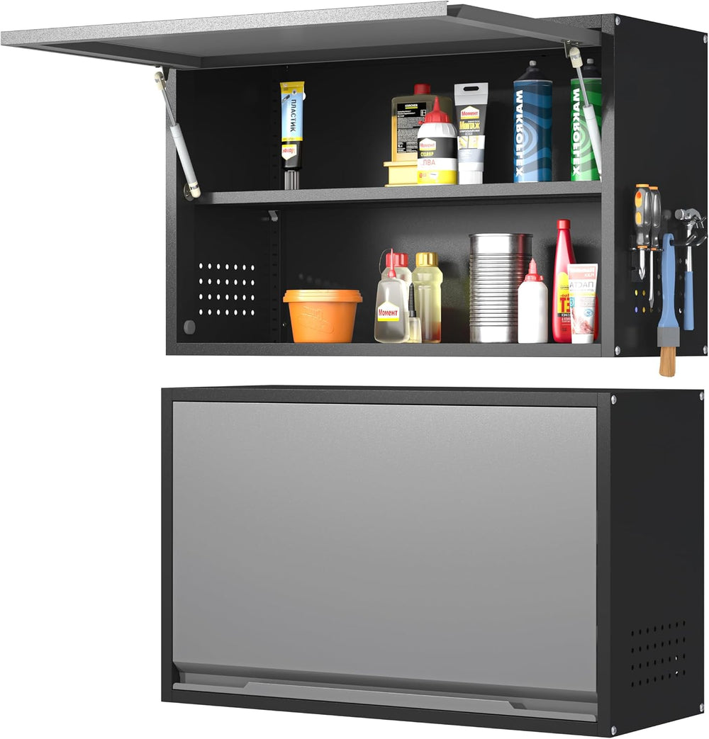 Coolsun Garage Wall Cabinet with Up-Flip Door, 19.7" H Metal Wall Cabinet