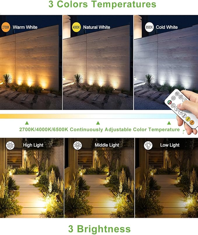 CLY 6 in 1 Solar Spotlights Landscape Outdoor Garden, Solar Spotlights IP66 W...