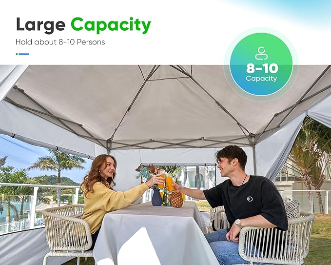 Quictent Privacy 8x8 Pop up Canopy Tent with Sidewalls and Roll-up Ventilated...