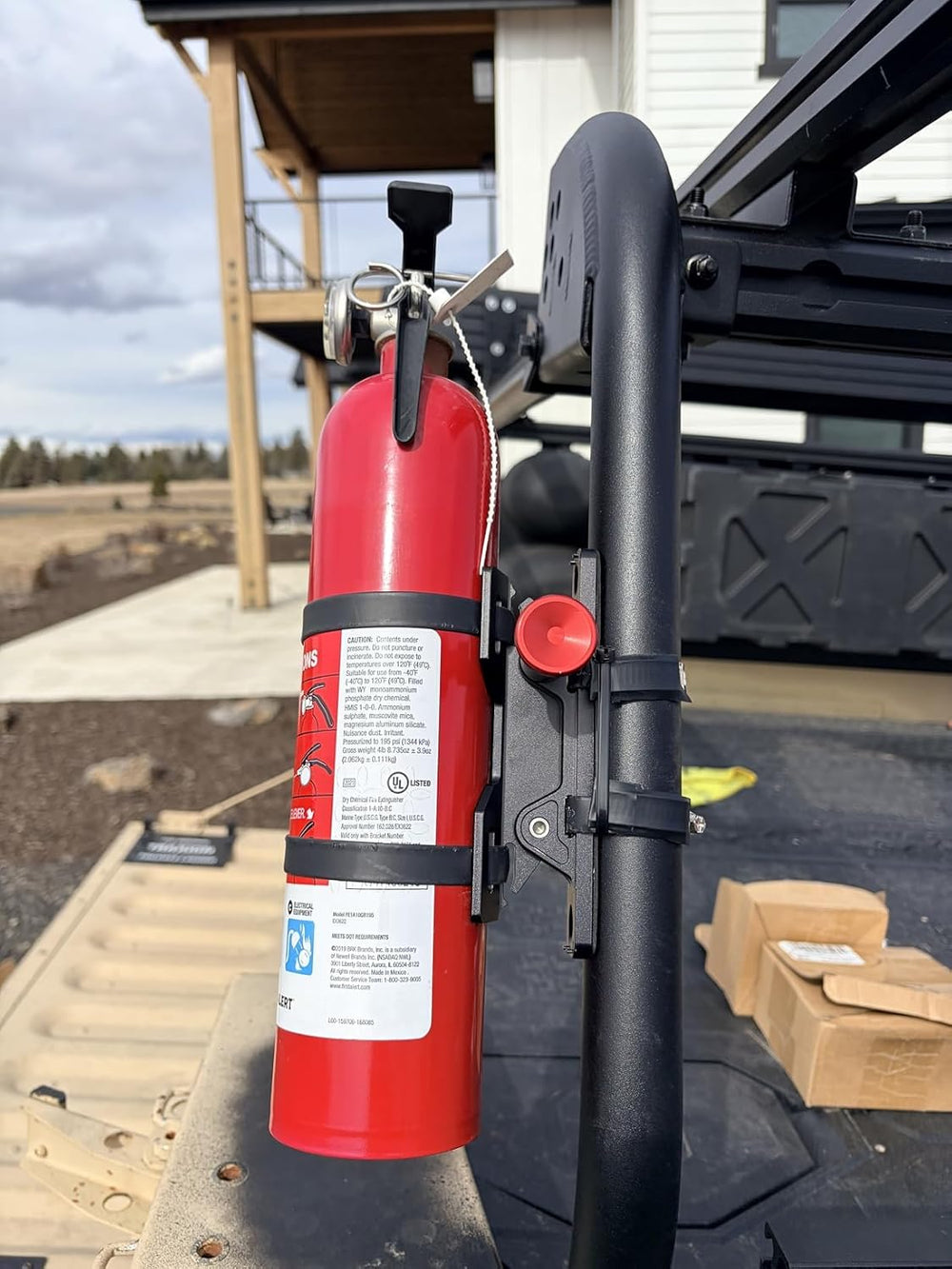 Quick Release Fire Extinguisher Mount - Aluminum Adjustable UTV Roll Bar Fire...