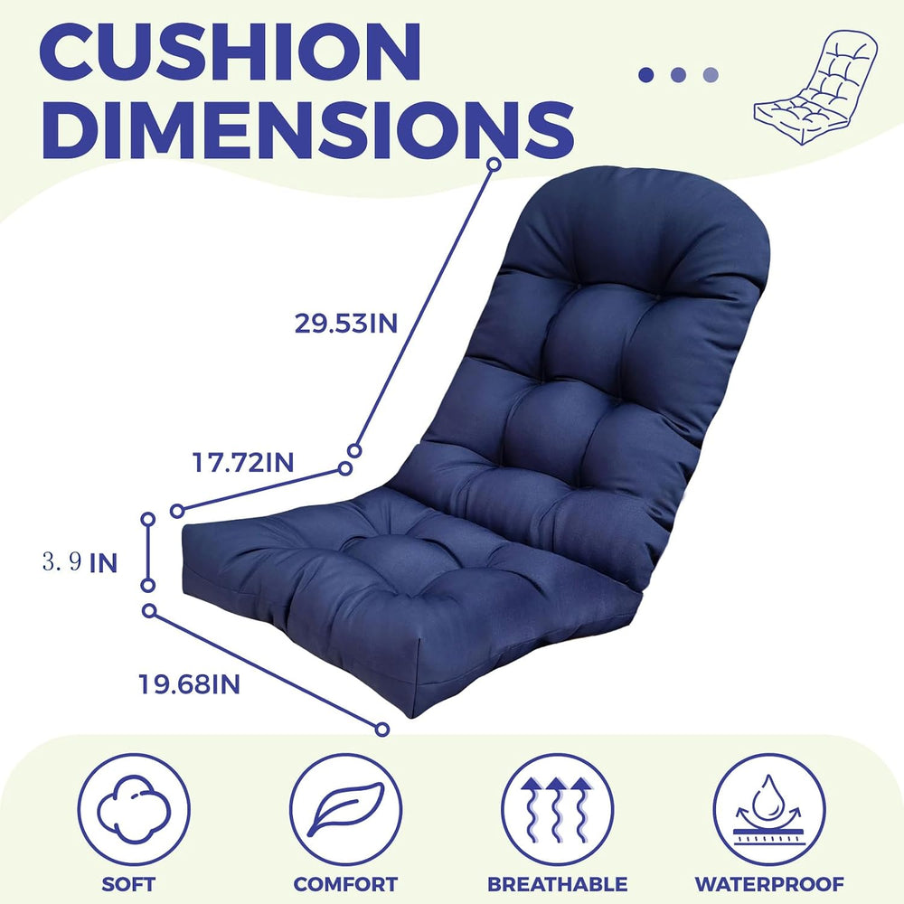 Outdoor Adirondack Chair Cushions Set of 2,Printing Rocking Chair Cushion