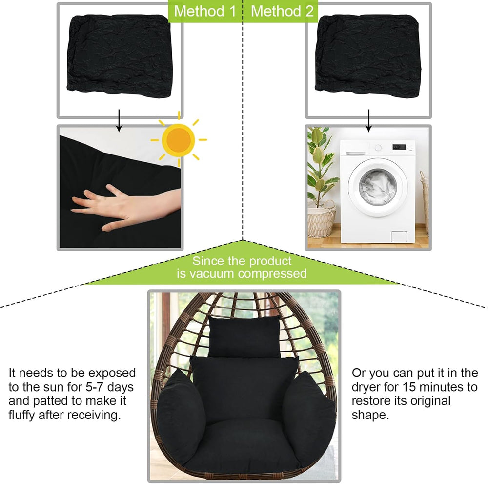 Egg Chair Cushion Replacement, Black