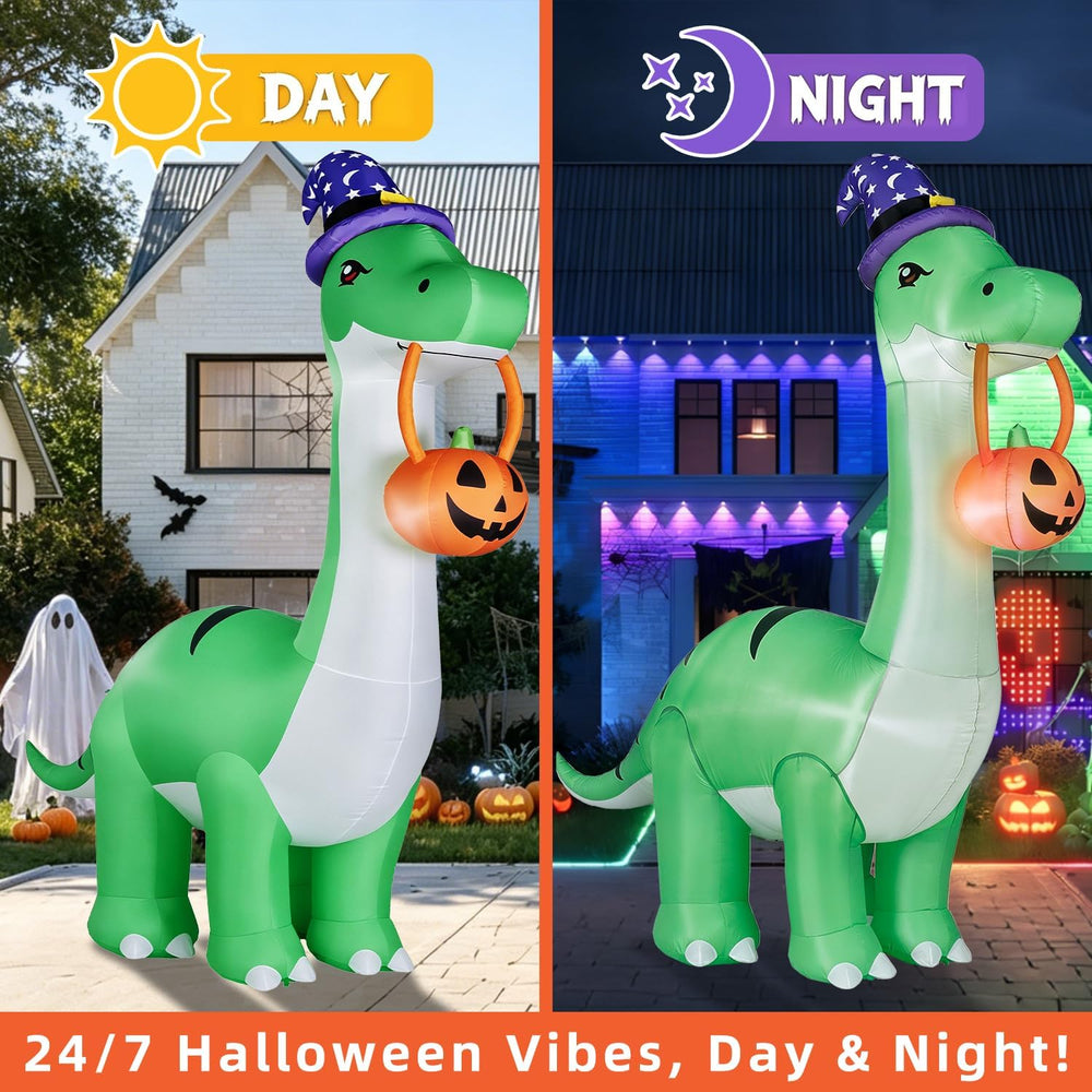 12FT Giant Halloween Decorations Inflatable Dinosaur Outdoor Decor.