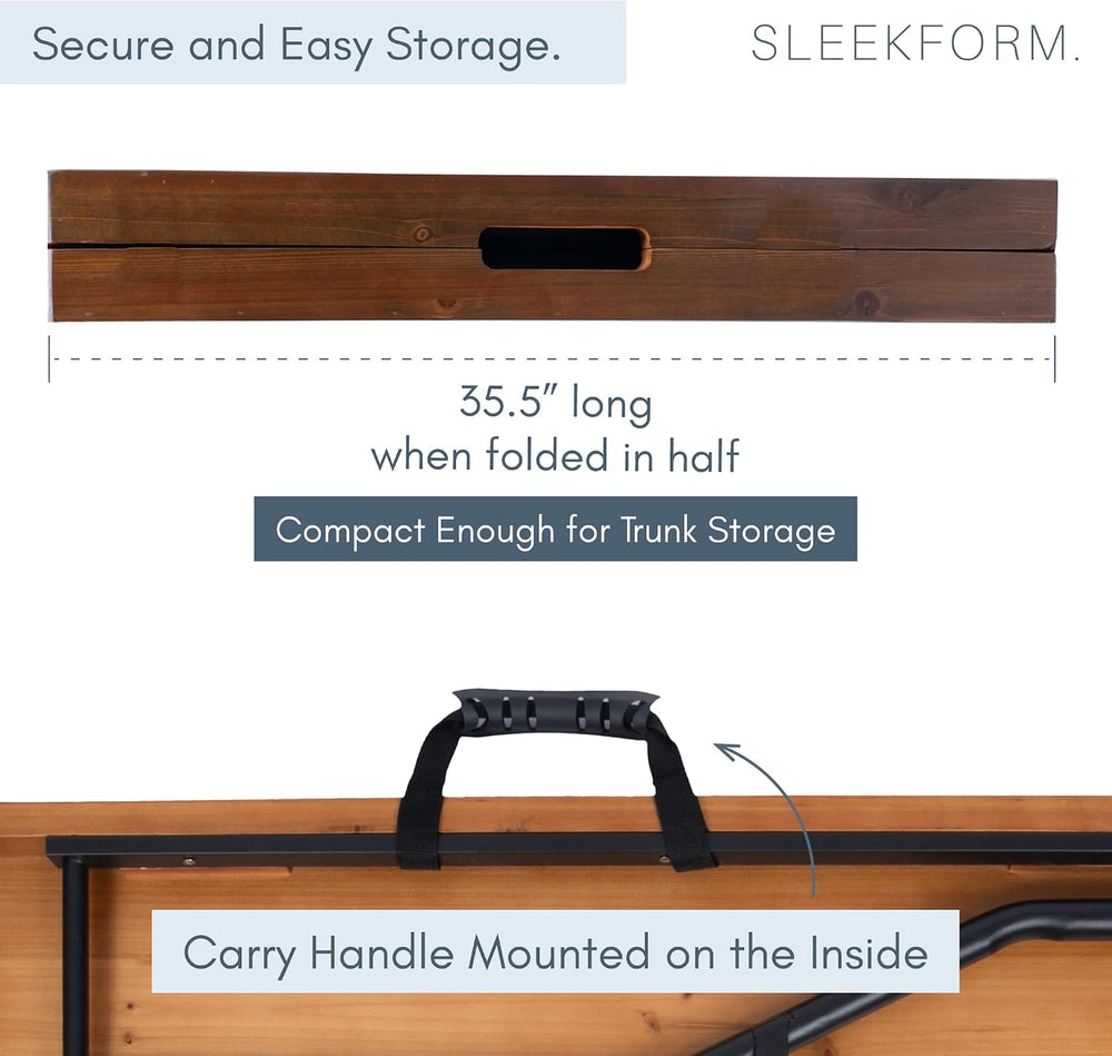 Sleekform 6 Ft Wooden Folding Banquet Table, 28 Inch, with Carry Handle