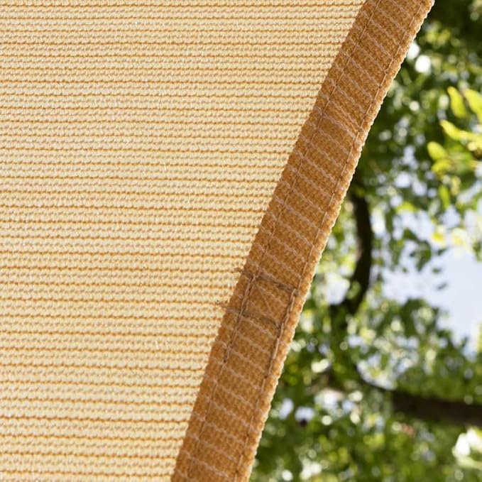 Amgo 22' x 22' x 22' Beige Triangle Sun Shade Sail UPF50+ Canopy ...