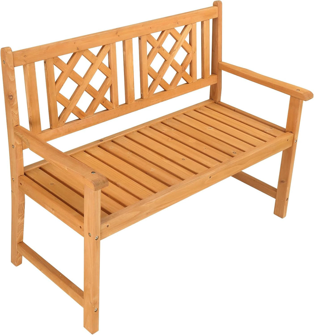 46.5in Outdoor Wooden Porch Benches,Weatherproof Patio Park Bench,Outside Lei...