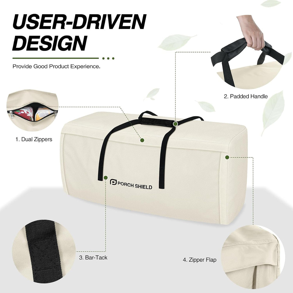 Porch Shield Outdoor Cushion Storage Bag 62" L x 20" W x 28" H...