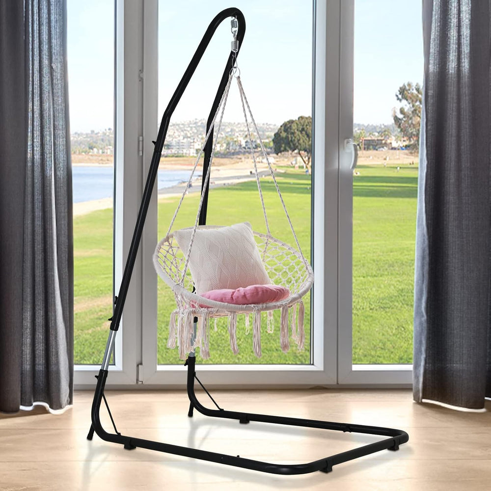 Dkeli Hammock Chair Stand Portable Heavy Duty Solid Steel Stand Only Outdoor ...