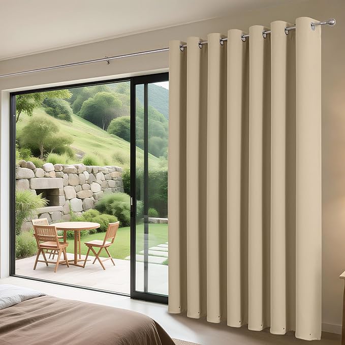 Joydeco Blackout Patio Sliding Door Curtains 108 Inches Long, Grommet Privacy...