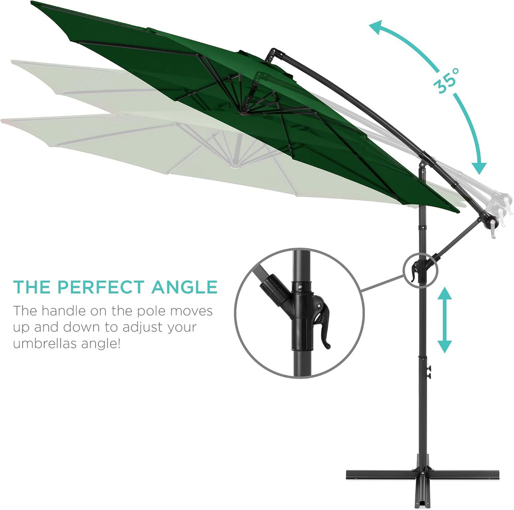 Best Choice Products 10ft Offset Cantilever Hanging Market Patio Umbrella, 8 ...