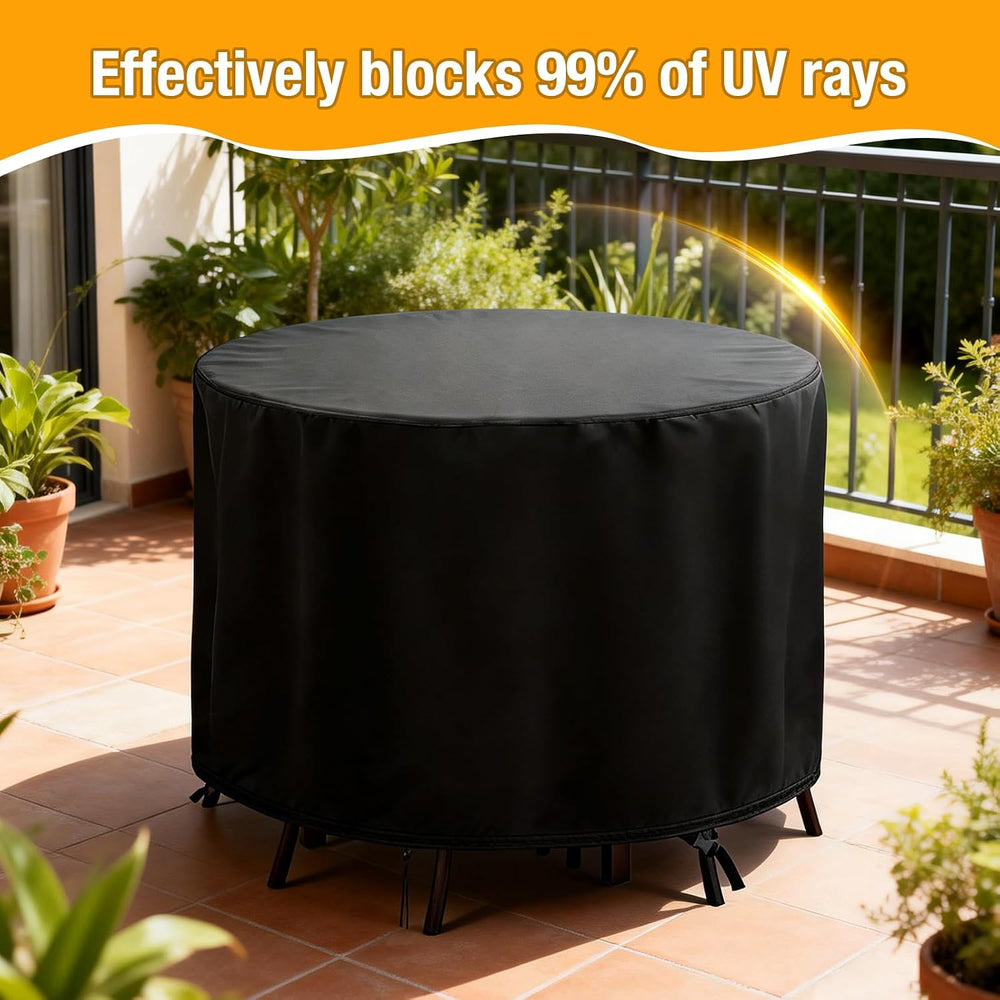 POMER Round Patio Furniture Set Cover,Outdoor Round Table Cover 60"D x 4...