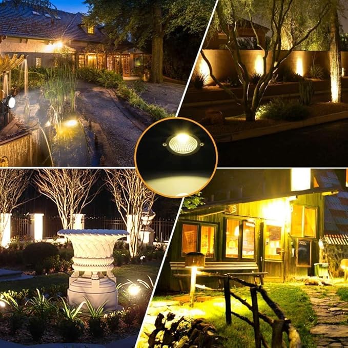Romwish 120V LED Landscape Spotlights, 10W Outdoor Spotlights for Yard, 3000K...