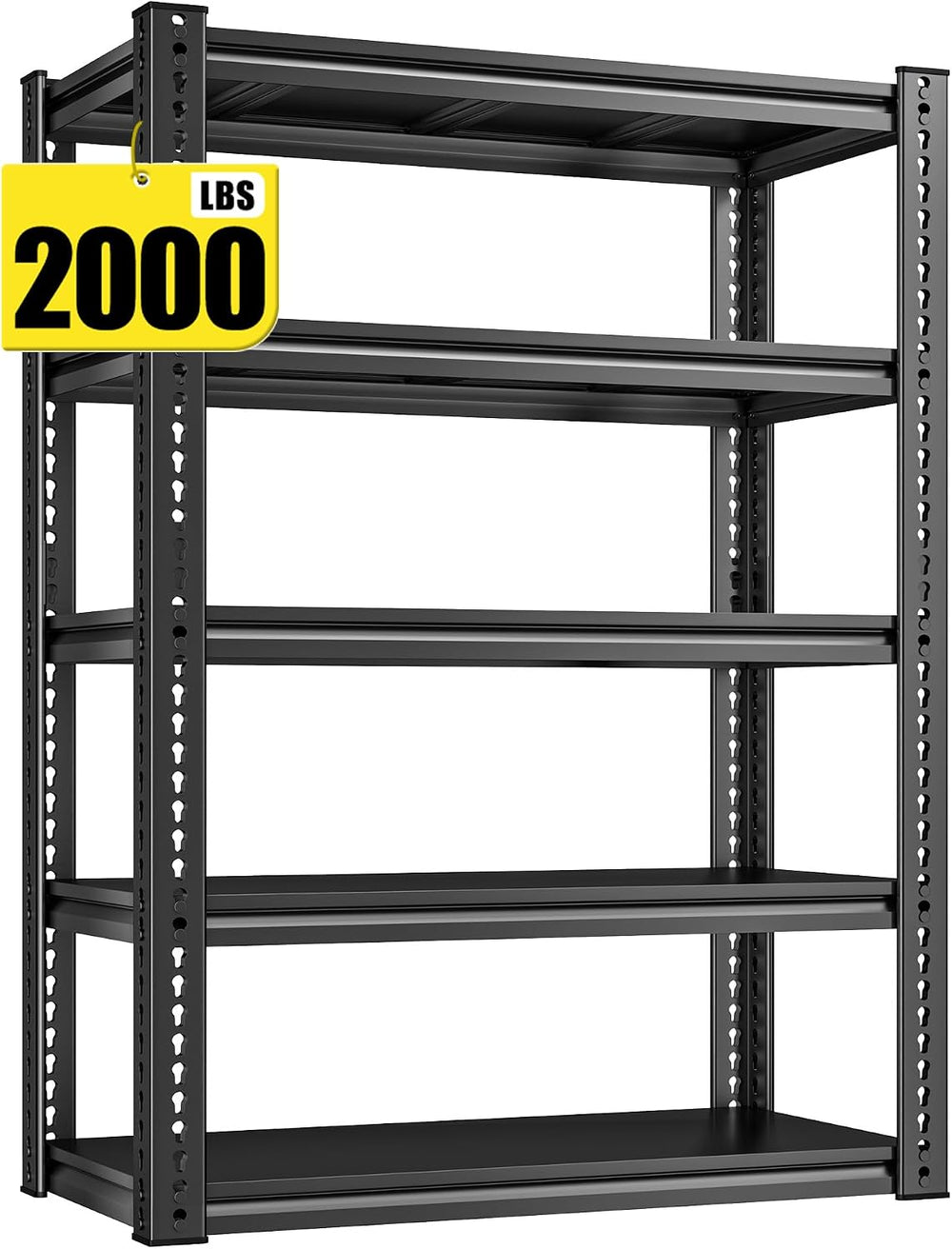 REIBII Garage Shelving Load 2000 LBS, Adjustable 5-Tier Storage Shelves, Meta...
