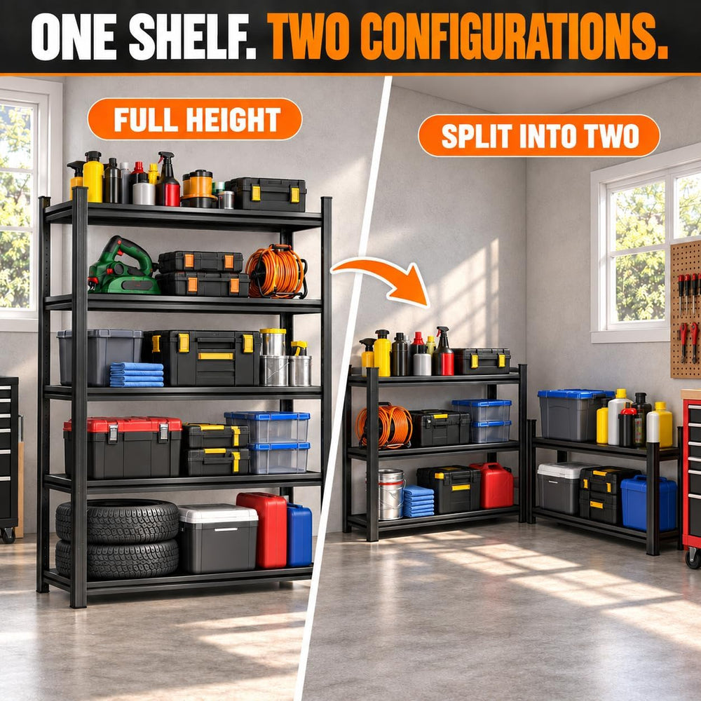 Garage Shelving 72"H x 40"W x 18"D Heavy Duty Storage Shelves ...