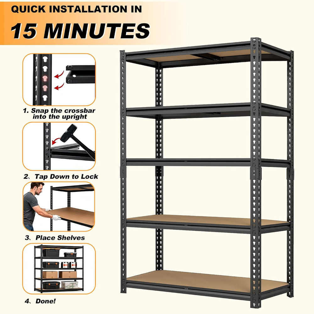 Garage Shelving Load 2400LBS,72H Storage Shelves for Garage