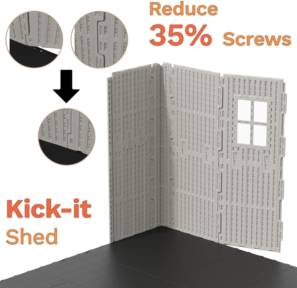 Devoko 10x10 FT Resin Storage Shed with Floor, Large Outdoor Plastic Sheds